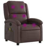 Vidaxl fauteuil de massage inclinable marron similicuir