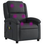 Vidaxl fauteuil de massage inclinable noir cuir v�ritable