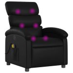 Vidaxl fauteuil de massage inclinable noir similicuir Vidaxl fauteuil de massage inclinable noir similicuir