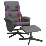 Vidaxl fauteuil de massage inclinable et repose - pieds gris fonc� tissu