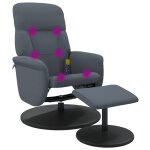 Vidaxl fauteuil de massage inclinable repose - pied gris fonc� velours