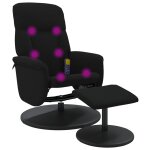 Vidaxl fauteuil de massage inclinable avec repose - pied noir velours