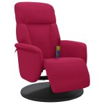 Vidaxl fauteuil de massage inclinable avec repose - pied rouge bordeaux