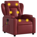 Vidaxl fauteuil de massage inclinable rouge bordeaux similicuir