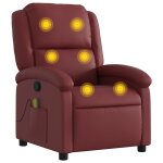 Vidaxl fauteuil de massage inclinable rouge bordeaux similicuir Vidaxl fauteuil de massage inclinable rouge bordeaux similicuir