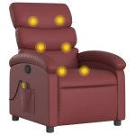 Vidaxl fauteuil de massage inclinable rouge bordeaux similicuir