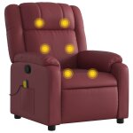 Vidaxl fauteuil de massage inclinable rouge bordeaux similicuir