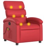 Vidaxl fauteuil de massage inclinable rouge similicuir Vidaxl fauteuil de massage inclinable rouge similicuir