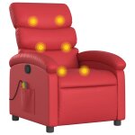 Vidaxl fauteuil de massage inclinable rouge similicuir