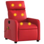 Vidaxl fauteuil de massage inclinable rouge similicuir