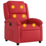 Vidaxl fauteuil de massage inclinable rouge similicuir