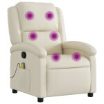 Vidaxl fauteuil de massage inclinable en similicuir cr�me
