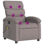 Vidaxl fauteuil de massage inclinable taupe tissu