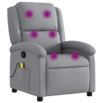 Vidaxl fauteuil de massage inclinable en tissu gris clair