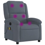 Vidaxl fauteuil de massage inclinable velours gris fonc�