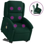 Vidaxl fauteuil de massage inclinable vert fonc� velours