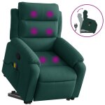Vidaxl fauteuil de massage inclinable vert foncé velours Vidaxl fauteuil de massage inclinable vert foncé velours