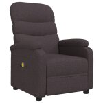 Vidaxl fauteuil de massage marron fonc tissu