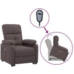 Vidaxl fauteuil de massage marron fonc� tissu