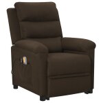 Vidaxl fauteuil de massage marron fonc� tissu