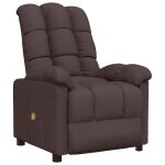 Vidaxl fauteuil de massage marron fonc� tissu