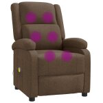 Vidaxl fauteuil de massage marron tissu