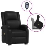 Vidaxl fauteuil de massage noir similicuir
