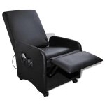 Vidaxl fauteuil de massage noir similicuir