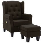 Vidaxl fauteuil de massage avec repose - pied marron fonc tissu