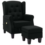 Vidaxl fauteuil de massage avec repose - pied noir tissu