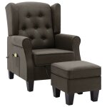 Vidaxl fauteuil de massage avec repose - pied taupe tissu