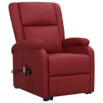 Vidaxl fauteuil de massage rouge bordeaux similicuir