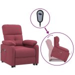 Vidaxl fauteuil de massage rouge bordeaux tissu