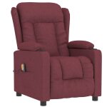 Vidaxl fauteuil de massage rouge bordeaux tissu