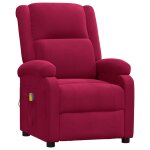 Vidaxl fauteuil de massage rouge bordeaux velours