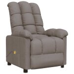 Vidaxl fauteuil de massage taupe tissu