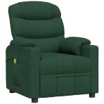 Vidaxl fauteuil de massage vert fonc� tissu