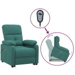 Vidaxl fauteuil de massage vert fonc� tissu
