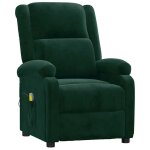 Vidaxl fauteuil de massage vert fonc� velours