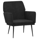 Vidaxl fauteuil noir 62x79x79 cm velours