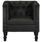 Vidaxl fauteuil noir cuir vritable