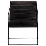 Vidaxl fauteuil noir cuir véritable Vidaxl fauteuil noir cuir véritable