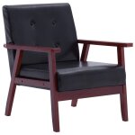 Vidaxl fauteuil noir similicuir