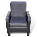 Vidaxl fauteuil noir similicuir Vidaxl fauteuil noir similicuir
