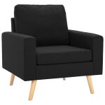 Vidaxl fauteuil noir tissu Vidaxl fauteuil noir tissu