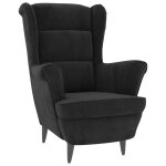 Vidaxl fauteuil noir velours Vidaxl fauteuil noir velours