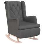 Vidaxl fauteuil avec pieds  bascule en bois d'hva gris fonc tissu