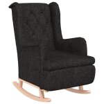 Vidaxl fauteuil avec pieds � bascule en bois d'h�v�a noir tissu