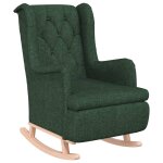 Vidaxl fauteuil avec pieds � bascule en bois d'h�v�a vert fonc� tissu