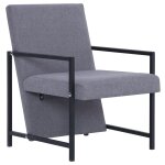 Vidaxl fauteuil avec pieds chrom�s gris clair tissu